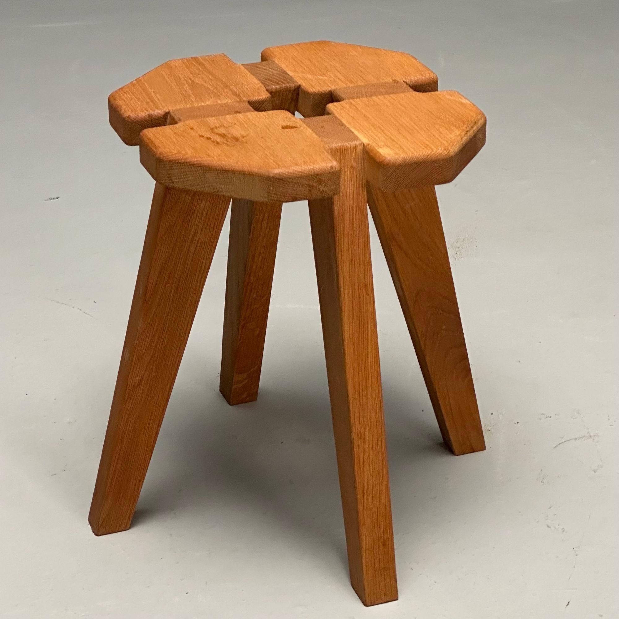 Lisa Johansson-Pape, Swedish Mid-Century Modern Clover Stool, Pine, Sweden 1970s In Good Condition For Sale In Stamford, CT