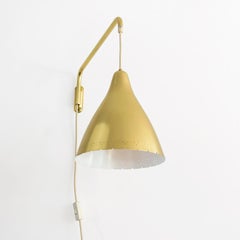 Lisa Johansson-Pape Swing Brass Arm Wall Lamp, Orno, Finland, circa 1950's