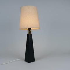 Lisa Johansson-Papé Table Lamp 46-186 LJP in Leather and Linen, Orno 1950s