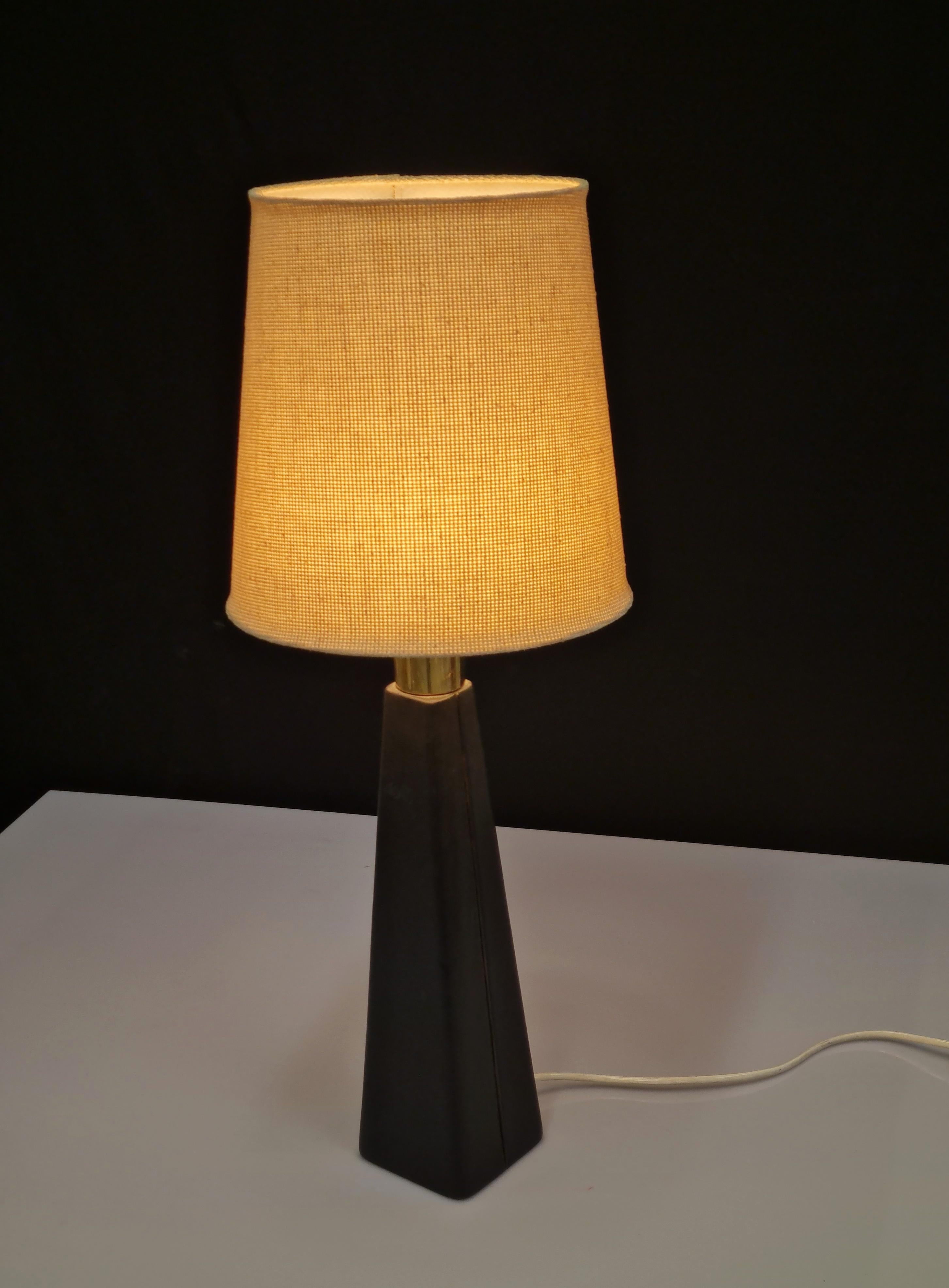 Lisa Johansson-Papé Table Lamp 46-186 LJP in Leather and Linen, Orno For Sale 1
