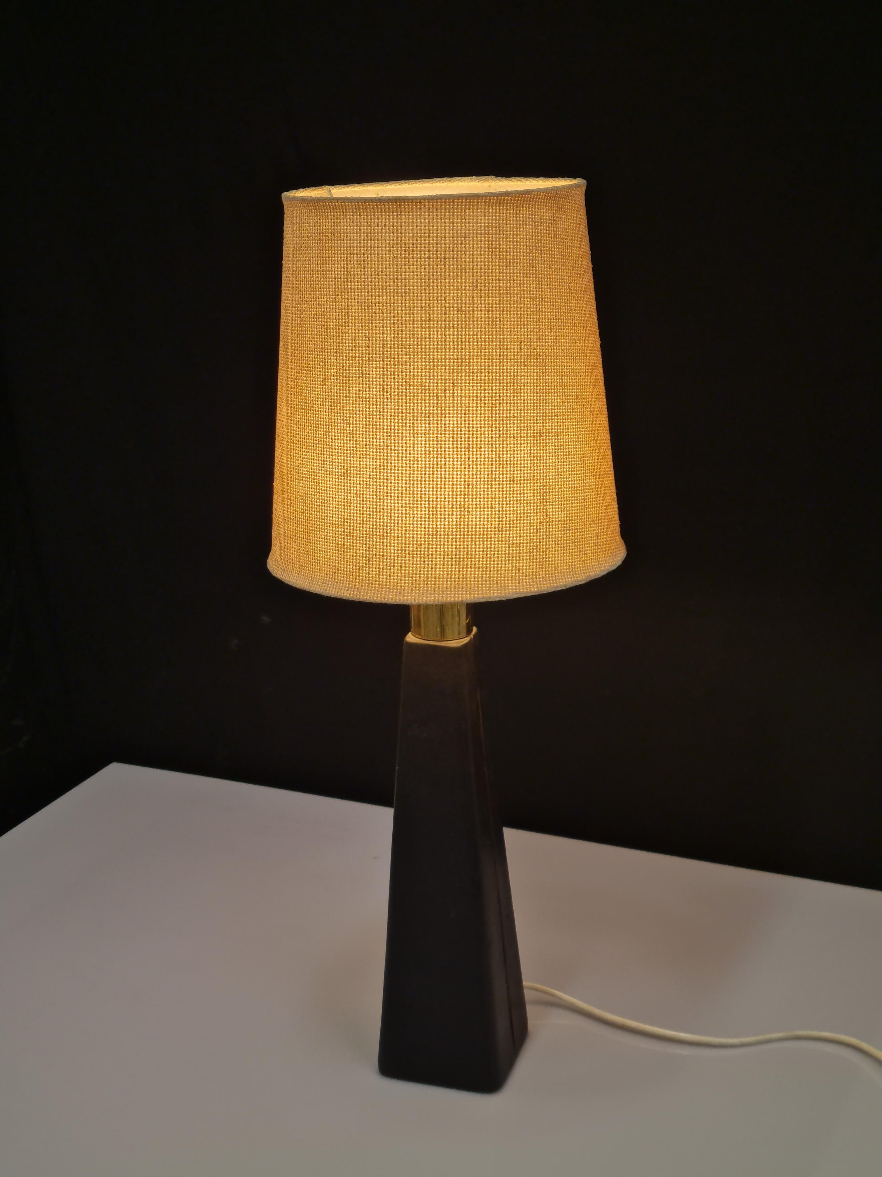 Lisa Johansson-Papé Table Lamp 46-186 LJP in Leather and Linen, Orno For Sale 2