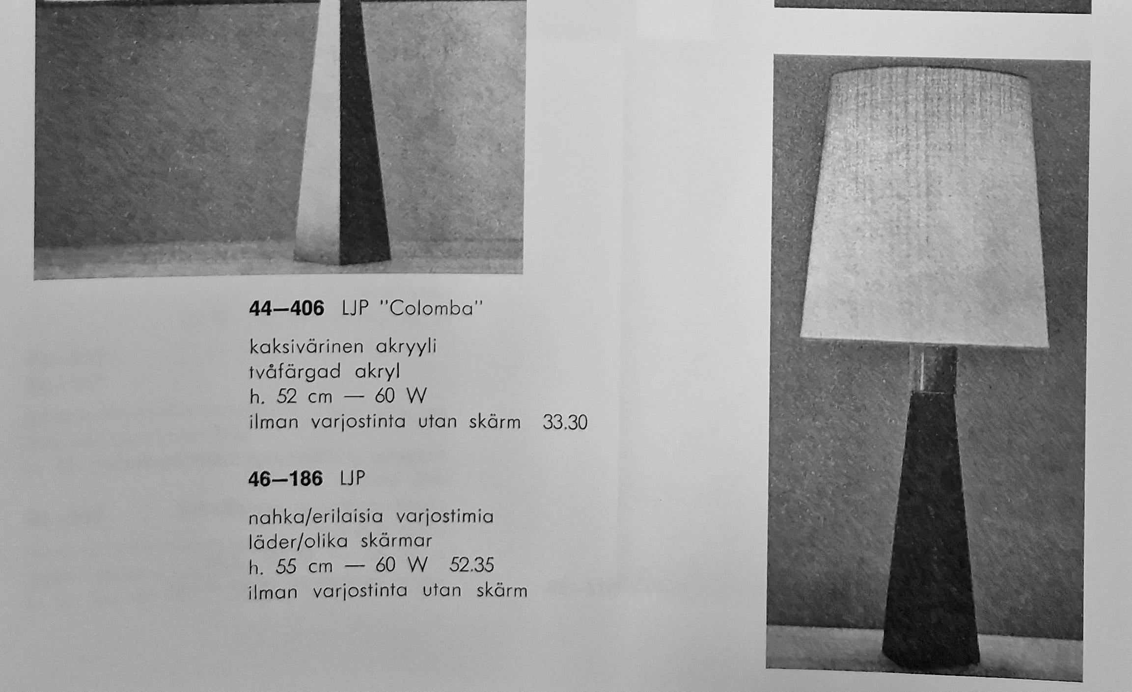 Lisa Johansson-Papé Table Lamp 46-186 LJP in Leather and Linen, Orno For Sale 4