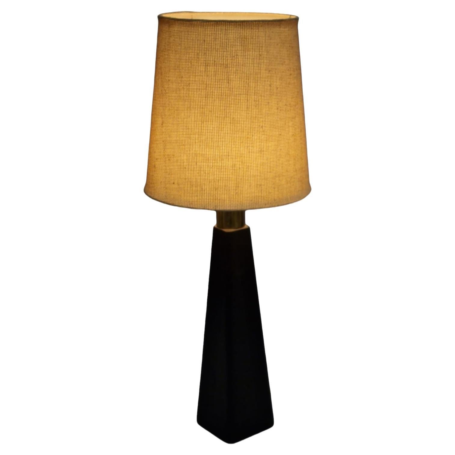 Lisa Johansson-Papé Table Lamp 46-186 LJP in Leather and Linen, Orno For Sale