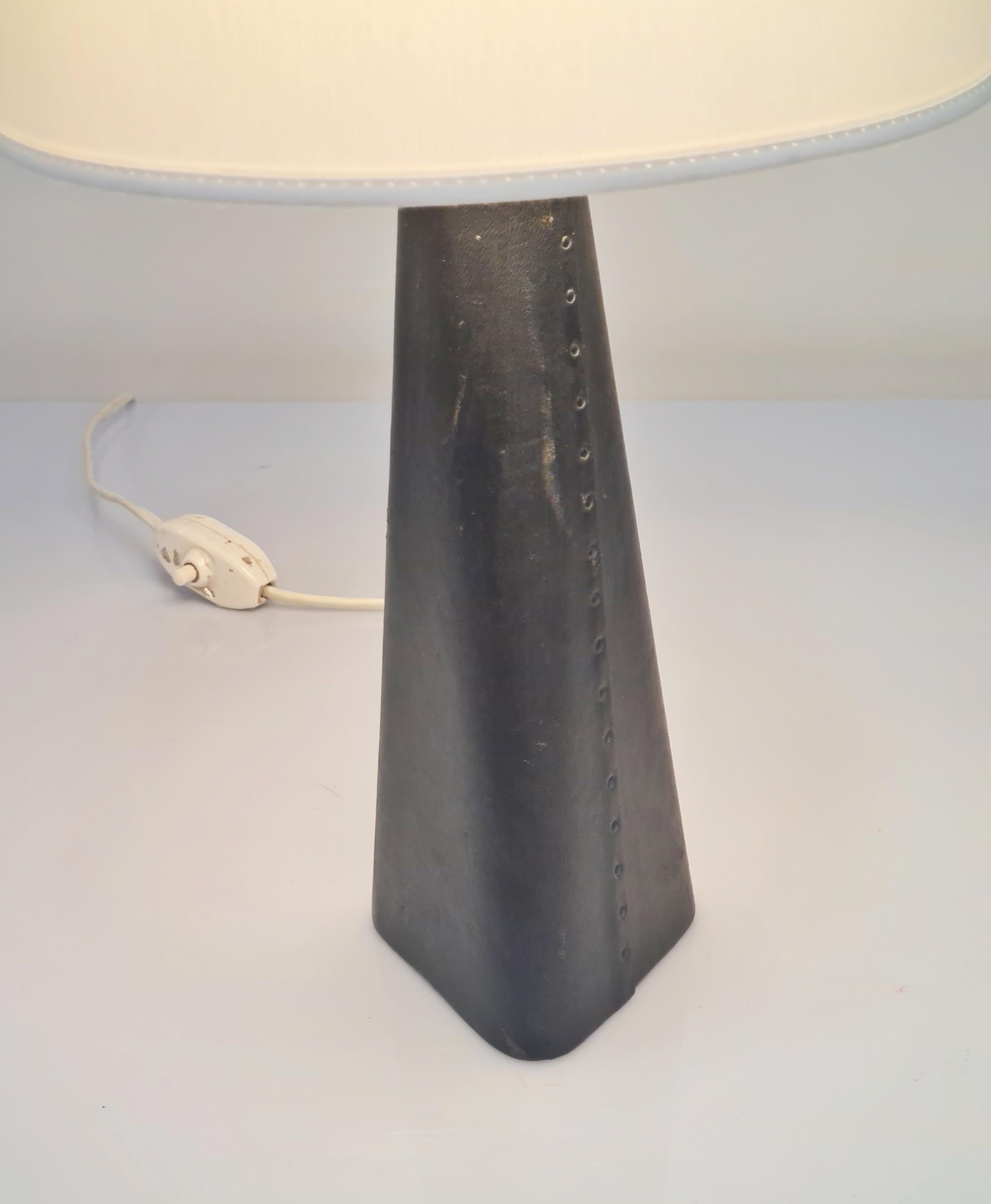 Lisa Johansson-Papé Table Lamp 46-186 LJP in Leather and Silk, Orno For Sale 3
