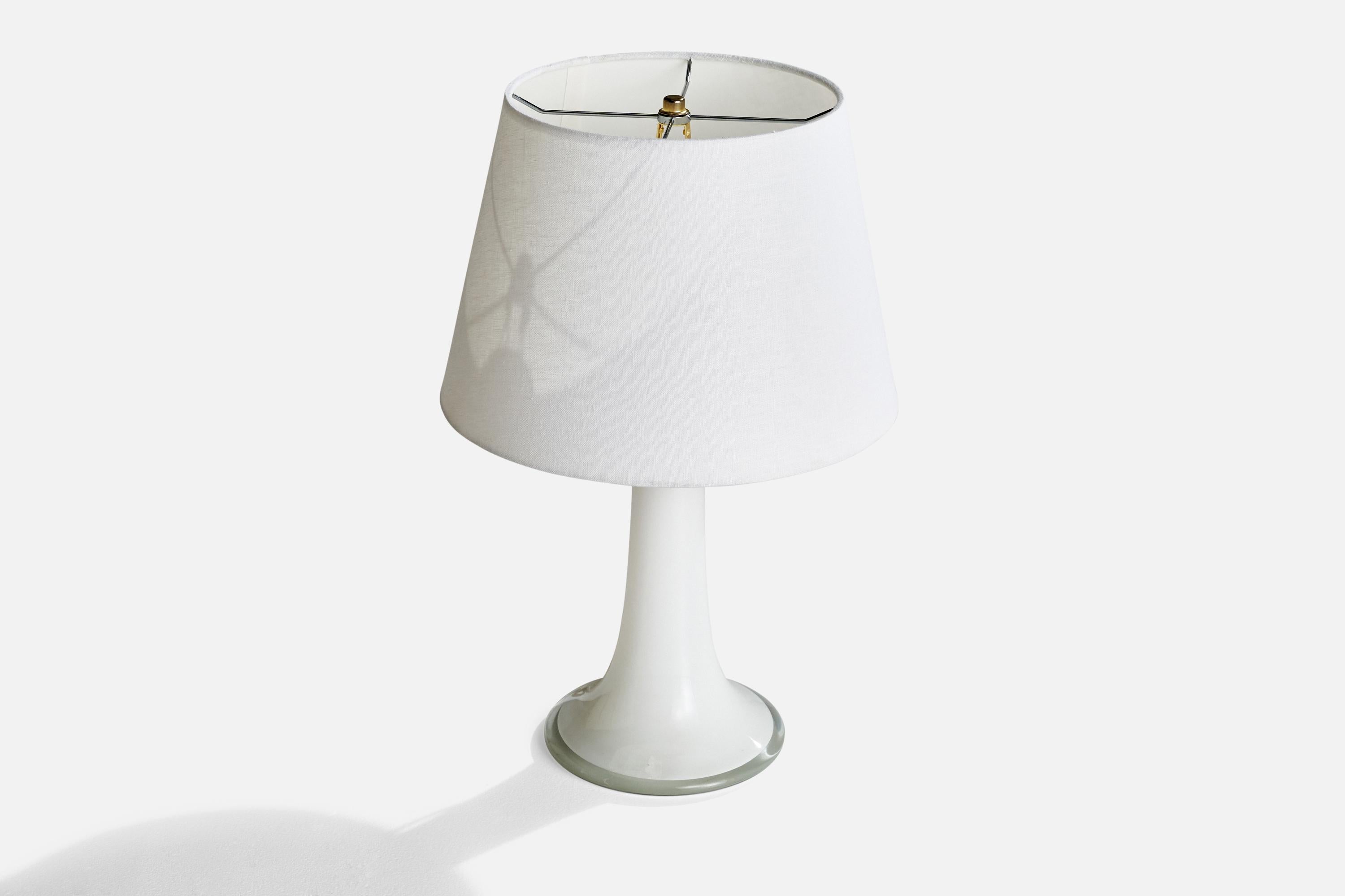 Scandinavian Modern Lisa Johansson-Pape, Table Lamp, Glass, Copper, Finland, 1960s For Sale