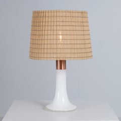Lisa Johansson-Papé Table Lamp Model 46-017, Copper & Opaline Glass, Orno 1960s