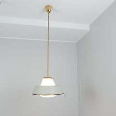 Lisa Johansson-Papé UFO Pendant 61-347 Glass, Brass & White, Orno 1950s