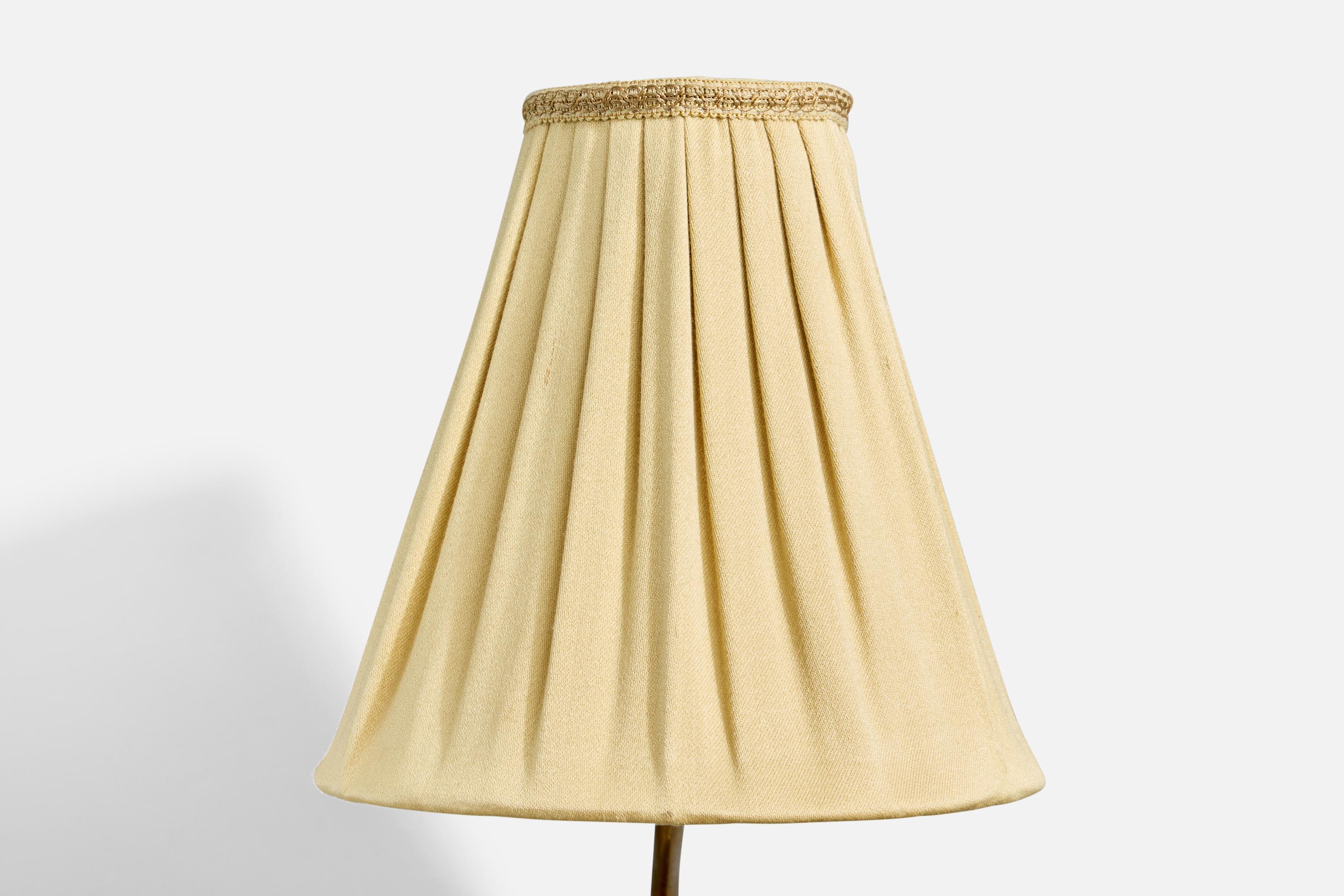 Lisa Johansson-Pape, Wall Lights, Brass, Fabric, Finland, 1950s For Sale 1