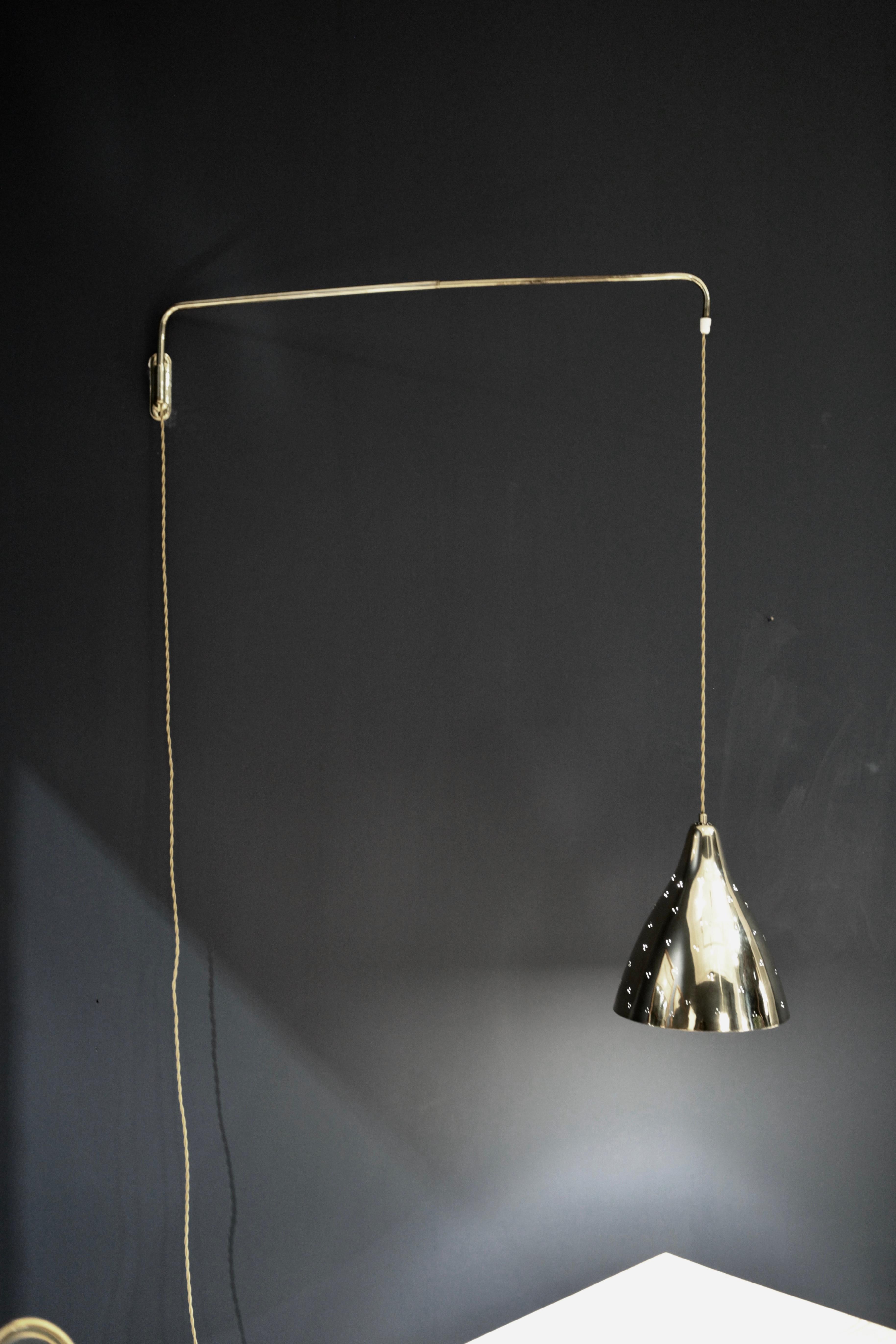 Lisa Johansson-Pape, Wall Mount Swing-Arm Lamp, Orno Finland, 1950s In Good Condition In Berlin, DE