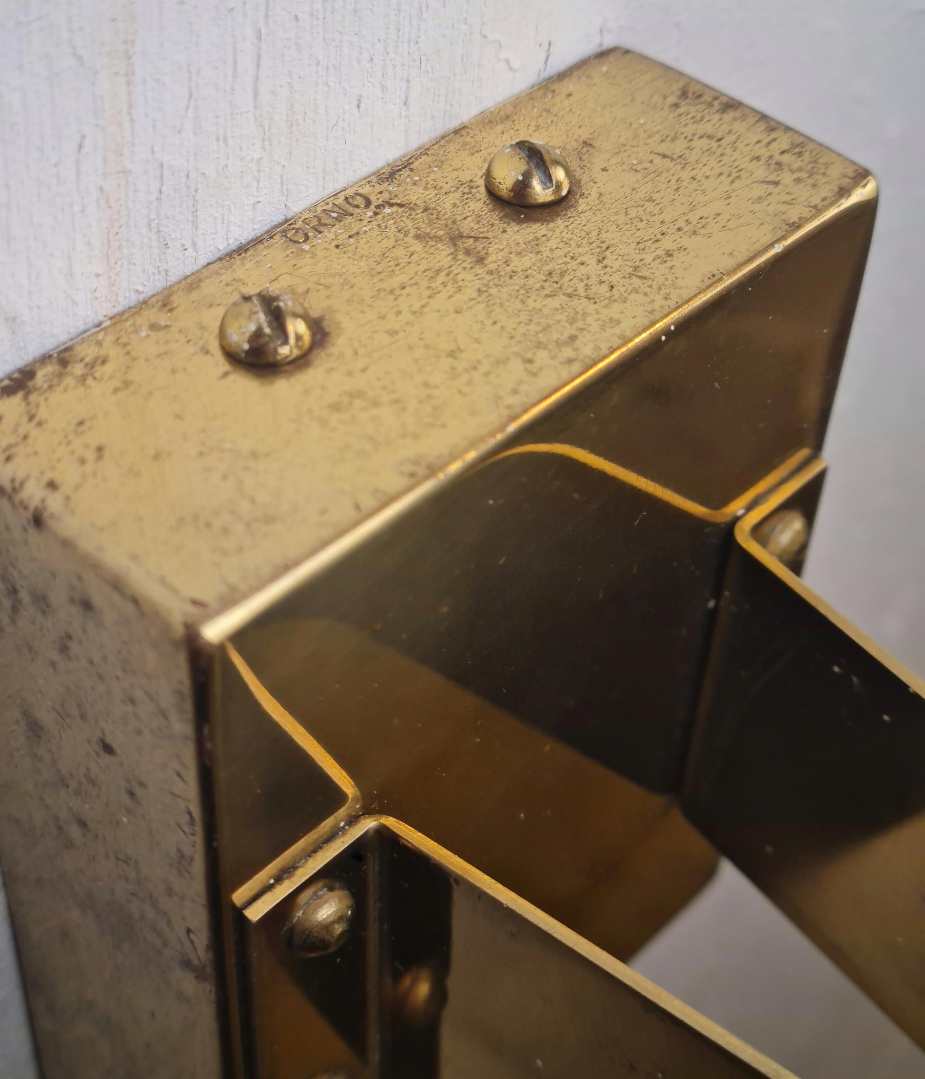 Lisa Johansson-Pape Wall Sconce 50-090, Brass & Lyster Opaline Glass, Orno 1950s For Sale 2