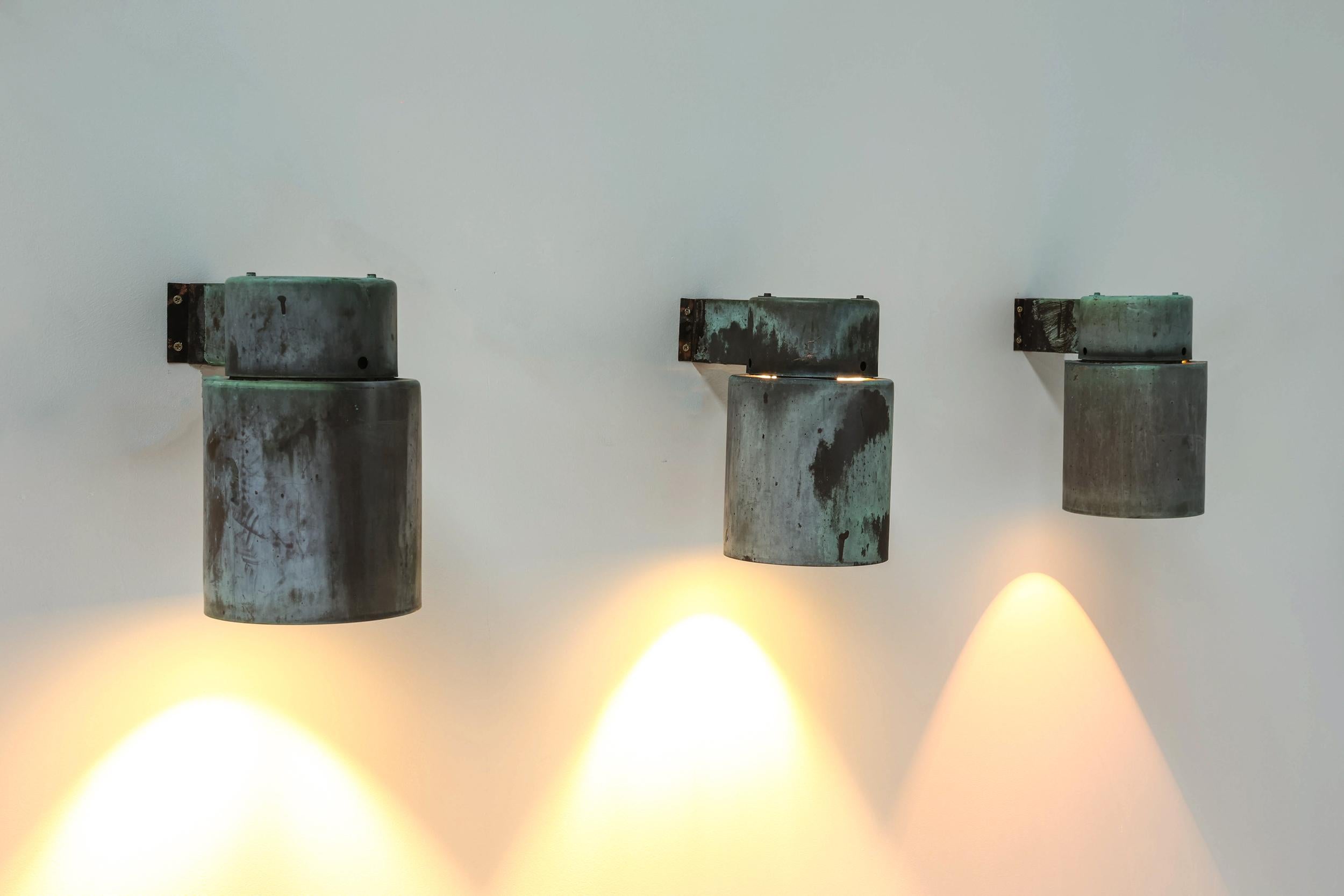 Late 20th Century Lisa Johansson-Papę Wall Scones in Oxidized Bronze, Industrial, Finland, 1970's