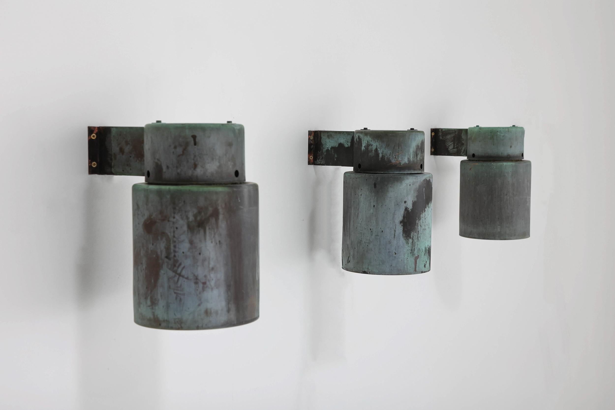 Lisa Johansson-Papę Wall Scones in Oxidized Bronze, Industrial, Finland, 1970's 1