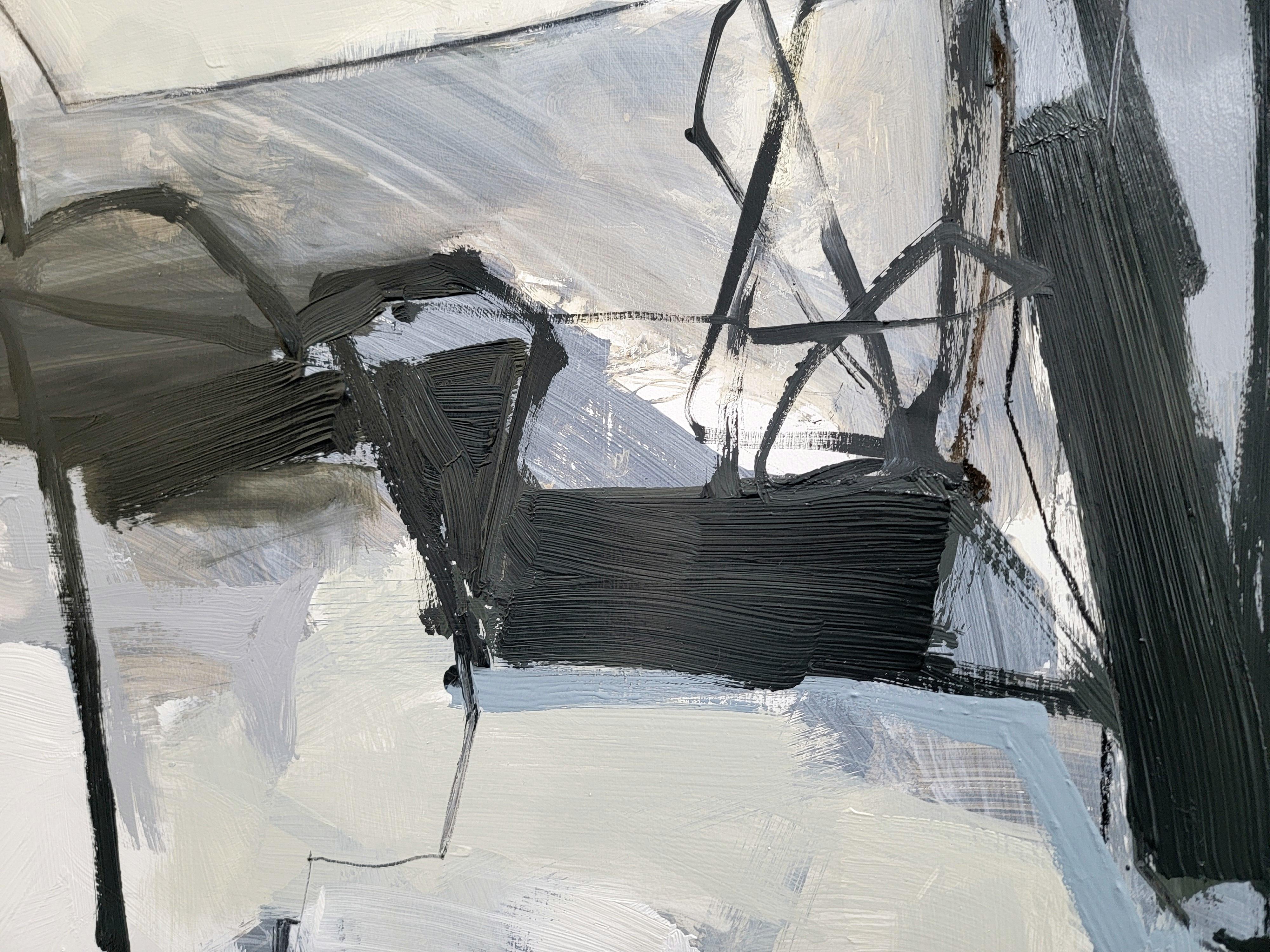 Untitled #102-22 - Gray Abstract Painting by Lisa Kowalski