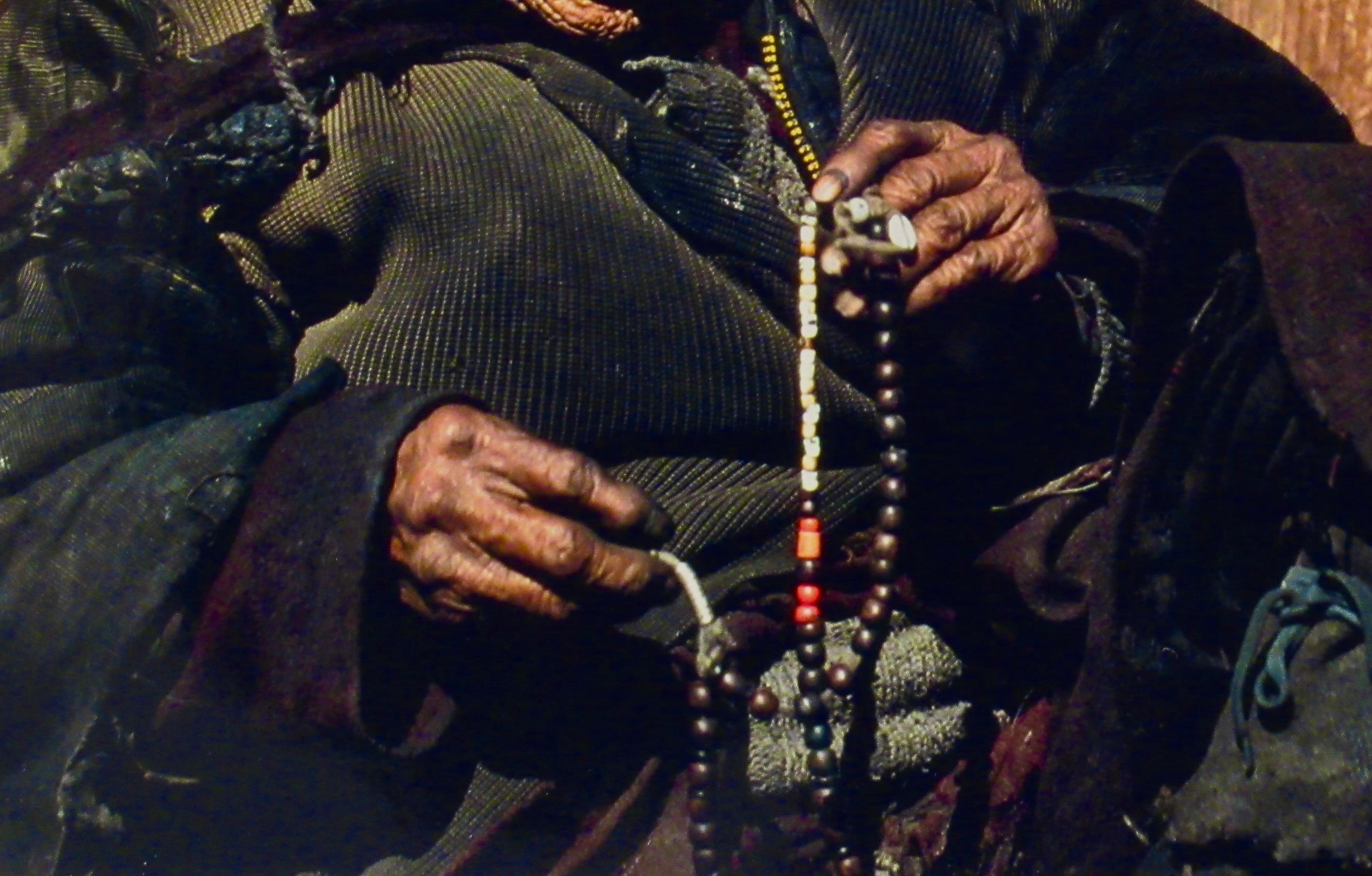 Prayer Beads, Western Tibet - Black Figurative Photograph by Lisa Kristine