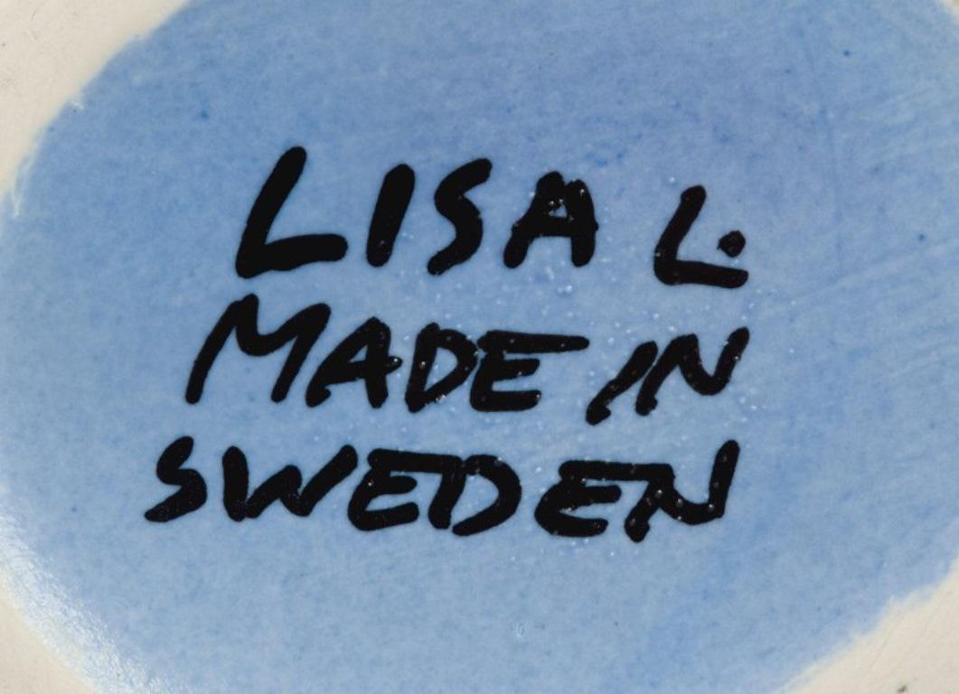 20ième siècle Lisa Larson (1931-) pour Gustavsberg. Vase bleu en forme de robe. en vente