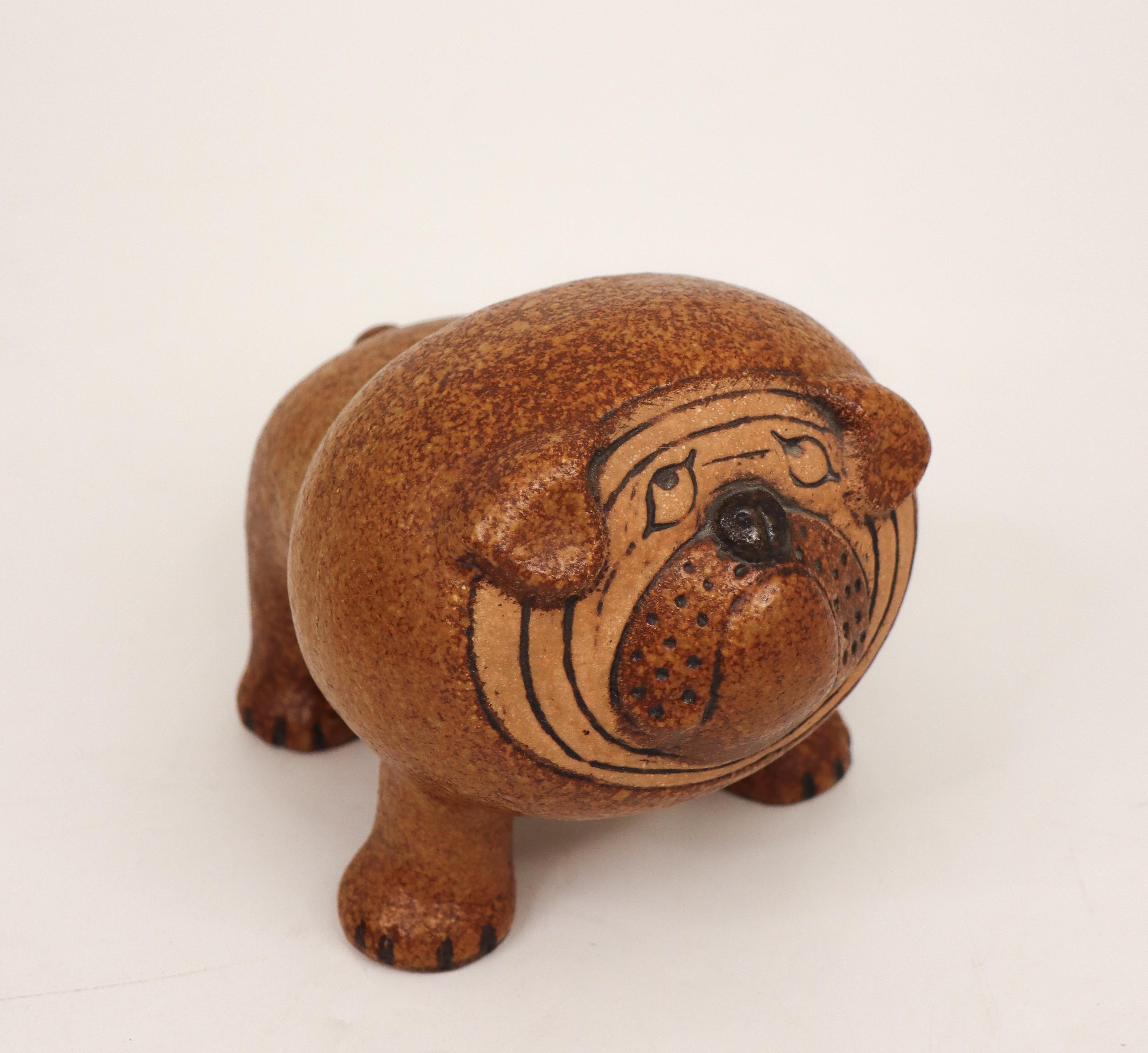 A sculpture by Lisa Larson at Gustavsbergs Studio, Sweden in the late 20th century. The sculpture is 14 cm (5,6