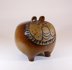 Lisa Larson, Keramik-Skulptur eines Bulldogges, Gustavsbergs Studio, Schweden