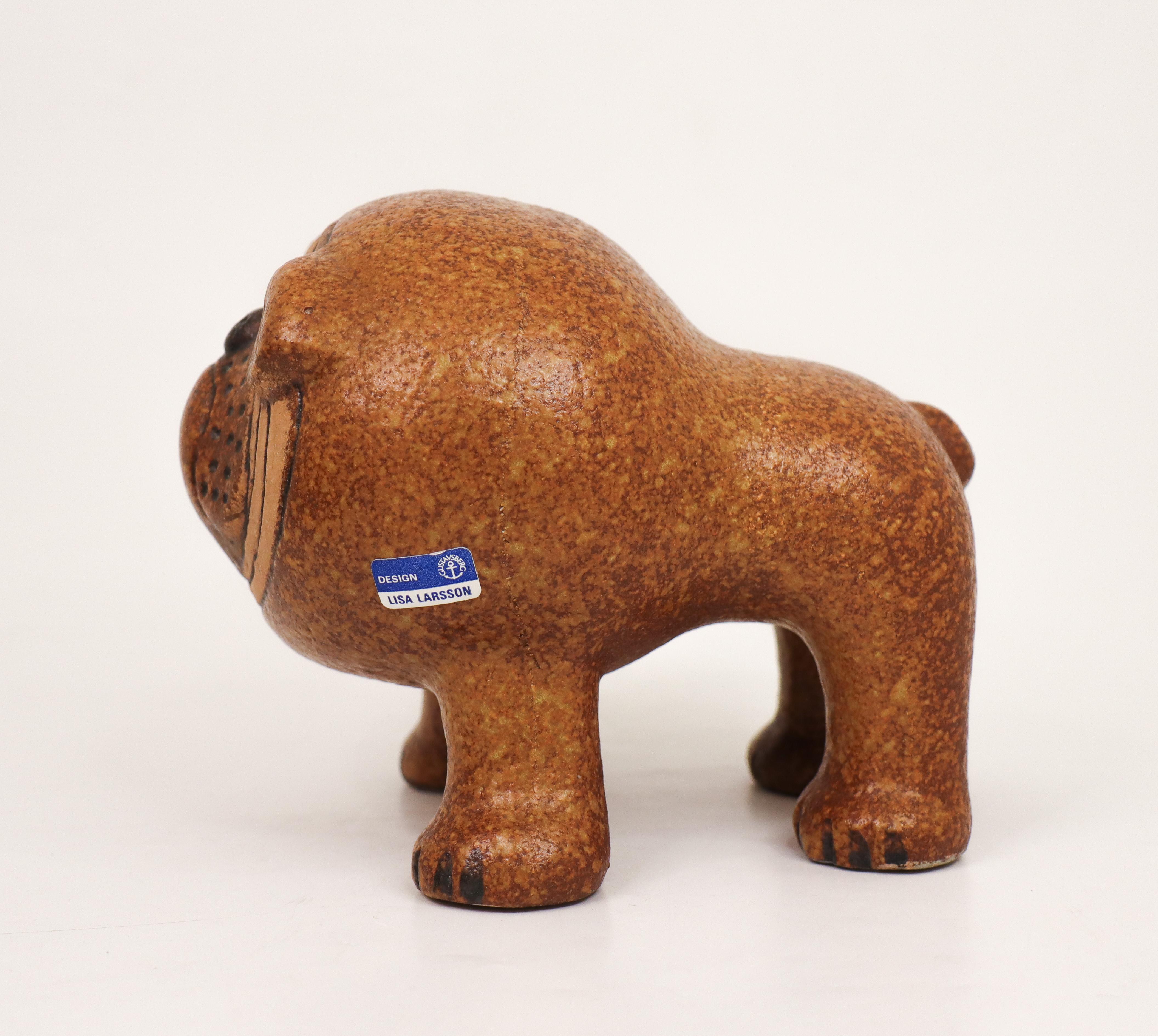 Lisa Larson, Bulldog Ceramic Sculpture, Gustavsbergs Studio, Sweden In Excellent Condition In Stockholm, SE