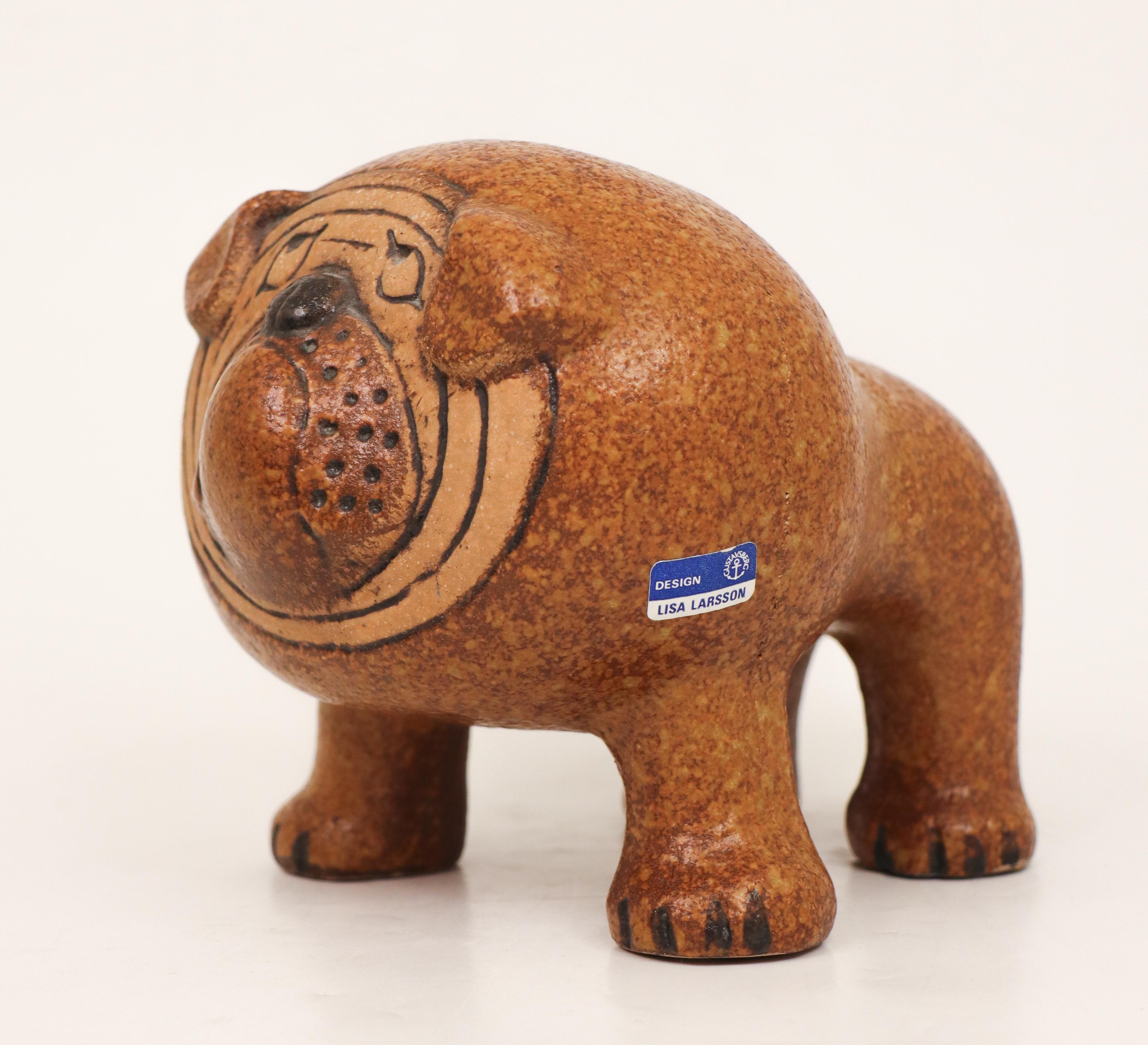 20th Century Lisa Larson, Bulldog Ceramic Sculpture, Gustavsbergs Studio, Sweden