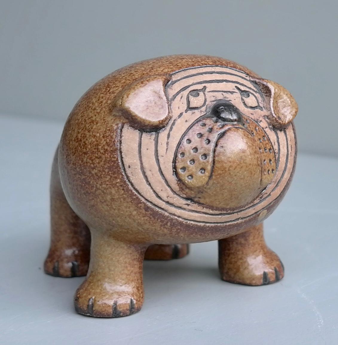 Mid-20th Century Lisa Larson Bulldog Figurine by Gustavsberg Sweden, 1960s