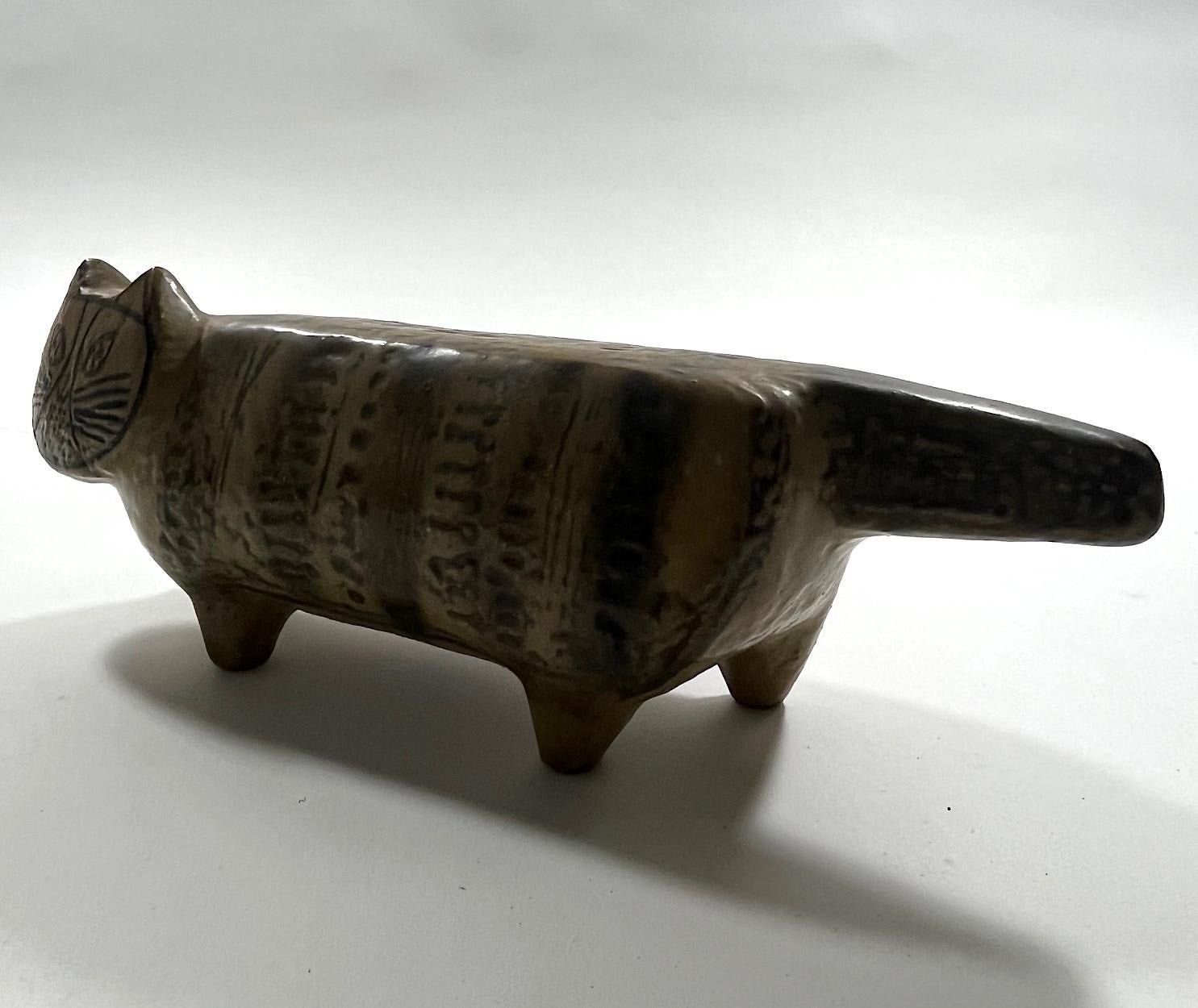 Mid-20th Century Lisa Larson Cat Sculpture from the Zoo Series for Gustavsberg For Sale