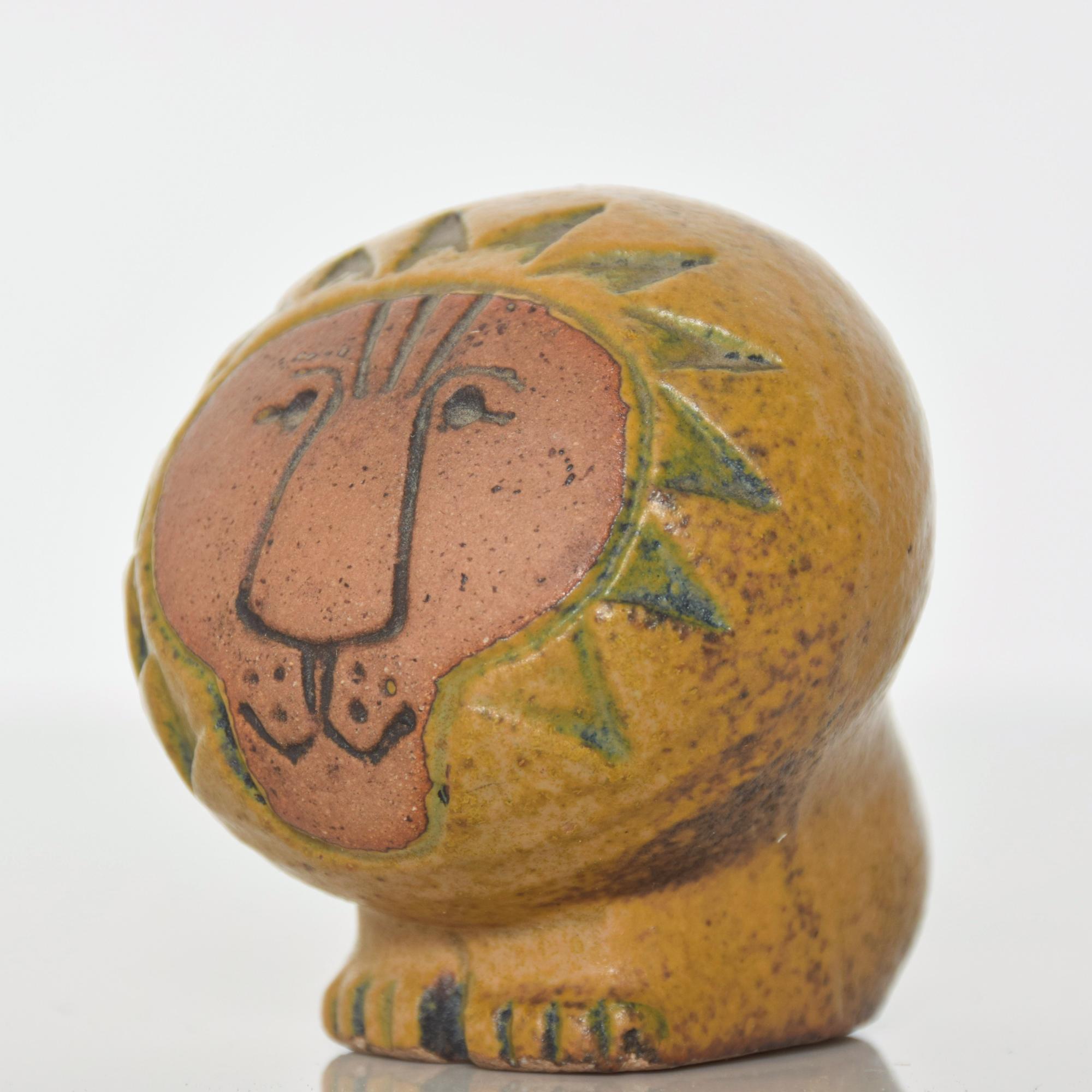 Lisa Larson Collectible Africa Lion Ceramic Art Pottery Gustavsberg Sweden 1960s 3