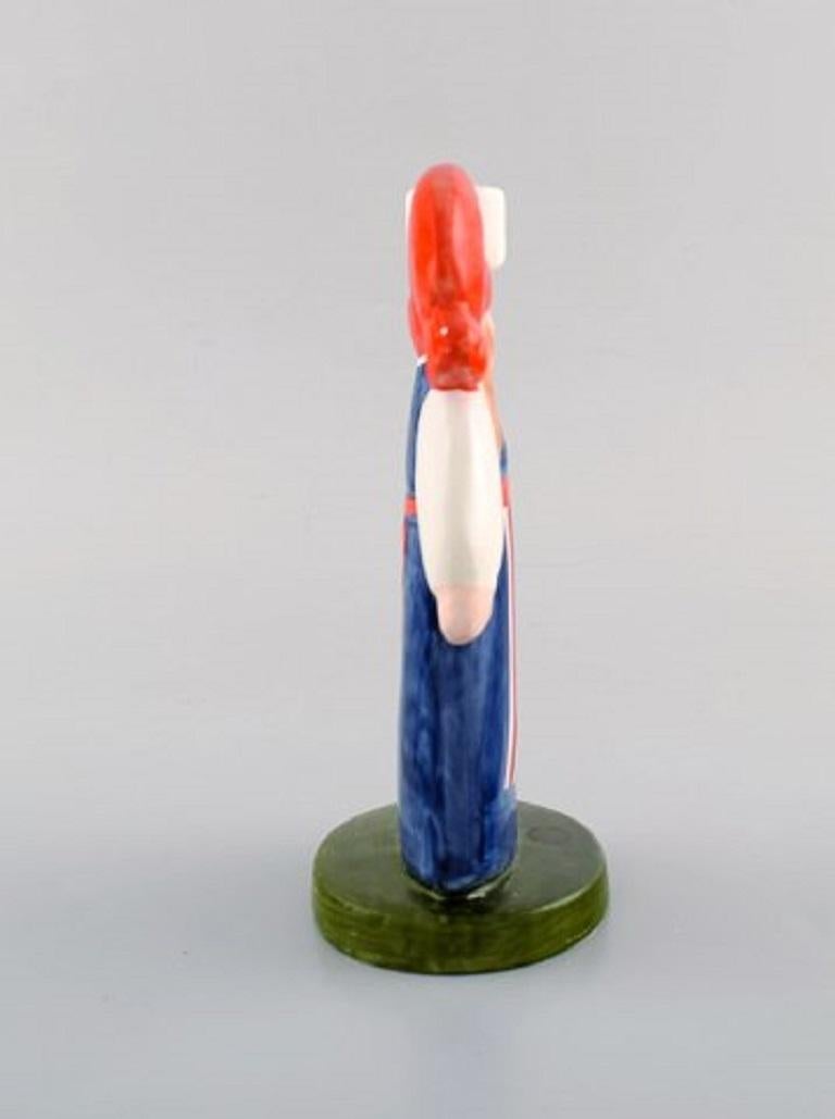 Modern Lisa Larson for Goebel, a Pair of Rare Candlesticks in Glazed Porcelain For Sale