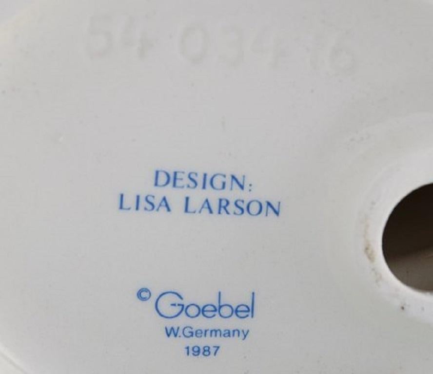 German Lisa Larson for Goebel, a Pair of Rare Candlesticks in Glazed Porcelain For Sale