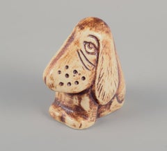Lisa Larson for Gustavsberg. Basset hound in glazed ceramic. Late 20th C.