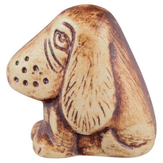 Lisa Larson for Gustavsberg. Basset hound in glazed ceramic. Late 20th C.