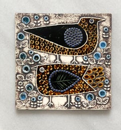 Lisa Larson for Gustavsberg Birds Ceramic Tile, 1970's