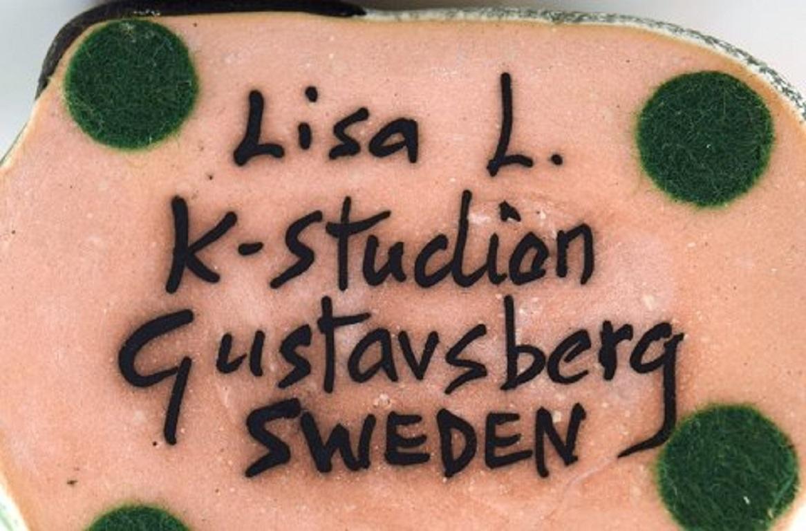 Swedish Lisa Larson for Gustavsberg, Candlestick, Elf in Glazed Stoneware
