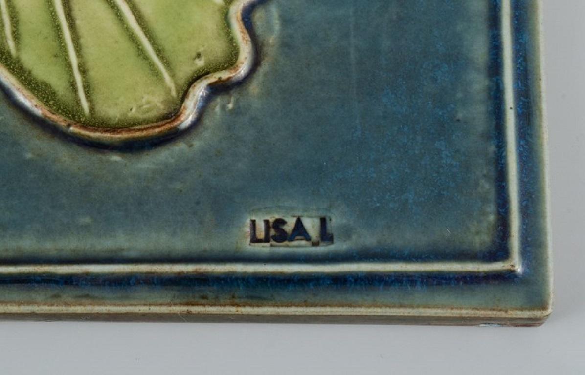 Swedish Lisa Larson for Gustavsberg. Ceramic butterfly wall plaque.
