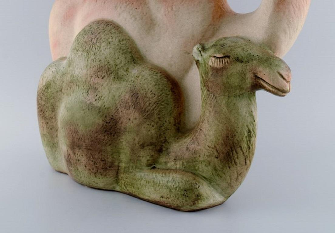 Lisa Larson for Gustavsberg, Colossal and Rare Sculpture, Two Dromedaries, 1990s For Sale 1