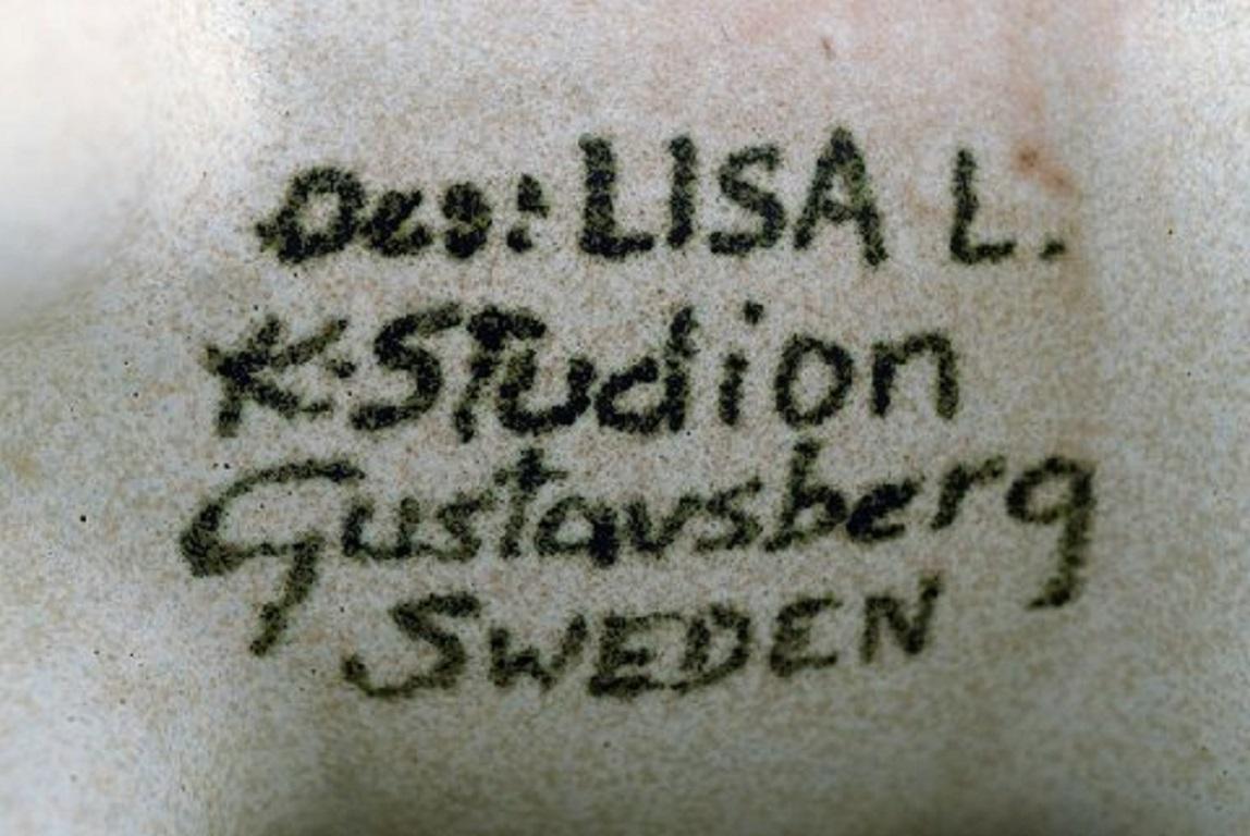 Swedish Lisa Larson for Gustavsberg, English Bull Terrier in Glazed Stoneware, 1970s