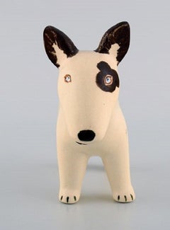 Lisa Larson for Gustavsberg, English Bull Terrier in Glazed Stoneware