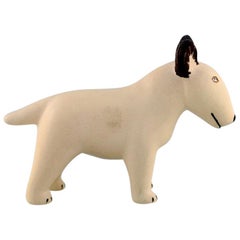 Lisa Larson for Gustavsberg, English Bull Terrier in Glazed Stoneware