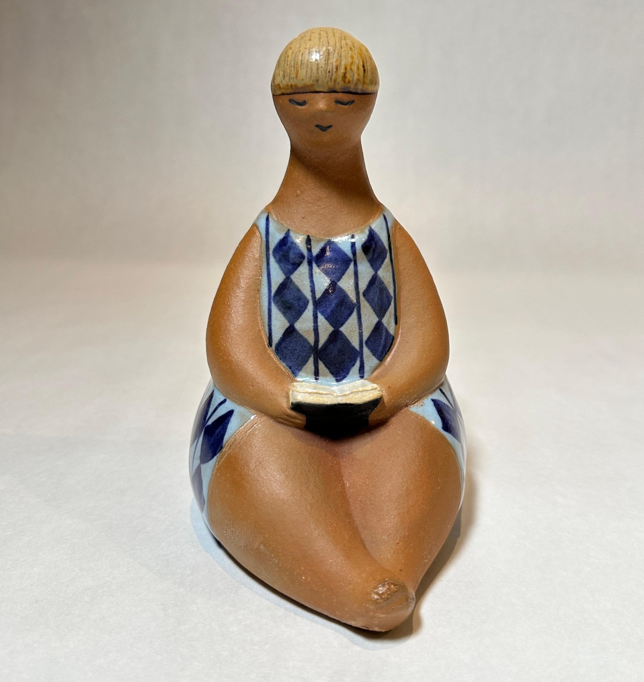 Beautiful Lisa Larson AMELIA Figurine from the ABC Girls series. Amelia in a blue summer dress. ABC Flickor Design by Lisa Larson for Gustavsberg 1970s Collectible Mid Century Modern stoneware
So charming - A perfect Rustic handmade piece. Would