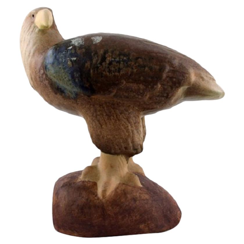 Lisa Larson for Gustavsberg, Figure in Glazed Ceramics, Eagle, Mid-20th Century For Sale