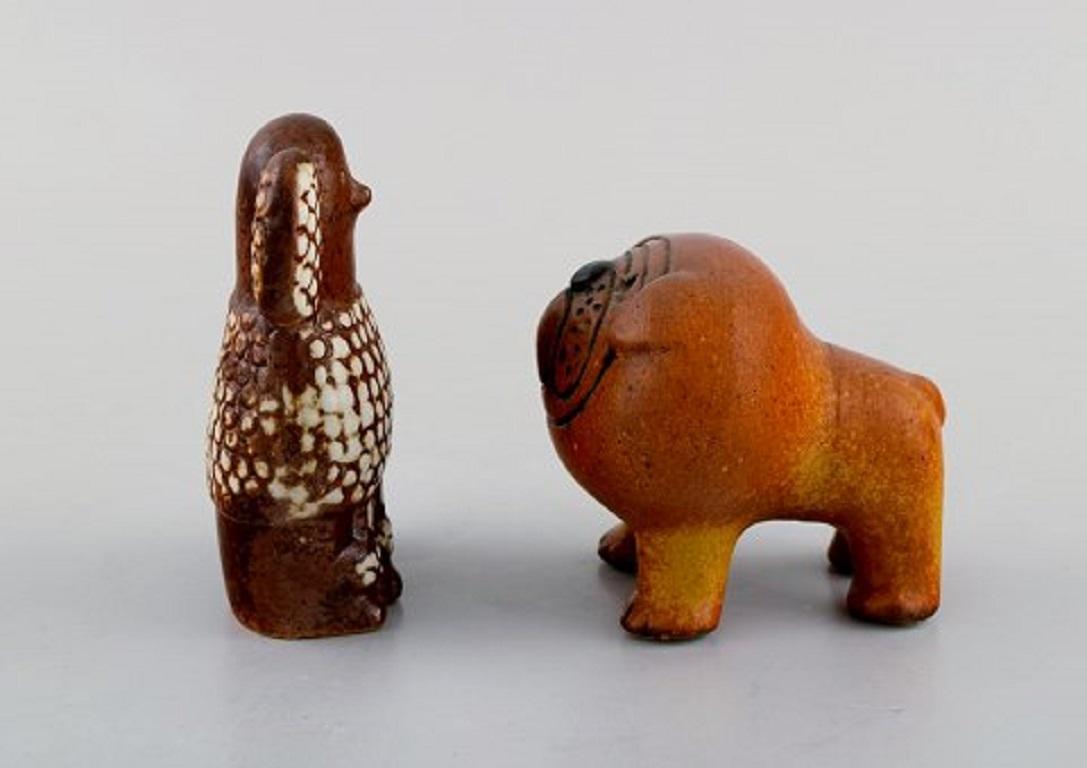 Scandinavian Modern Lisa Larson for Gustavsberg, Five Dogs in Glazed Ceramics, 1970s
