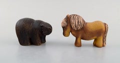Lisa Larson for Gustavsberg, Five Figures of Animals in Glazed Ceramics
