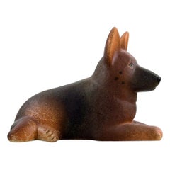 Lisa Larson for Gustavsberg, German Shepherd in Glazed Stoneware