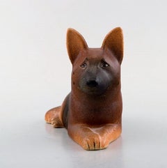Lisa Larson for Gustavsberg, German Shepherd in Glazed Stoneware