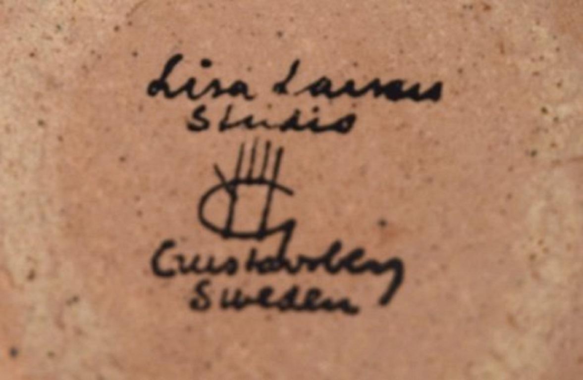 Lisa Larson for Gustavsberg, Girl with Flowers in Glazed Ceramics, 20th Century For Sale 2
