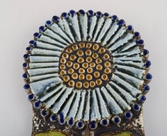 Lisa Larson for Gustavsberg Glazed Ceramic Wall Plaque in the Form of Flower