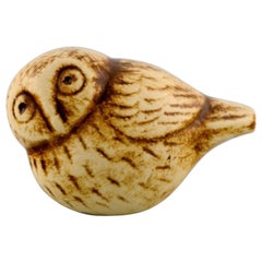 Lisa Larson for Gustavsberg, Owl in Glazed Ceramics, Late 20th Century