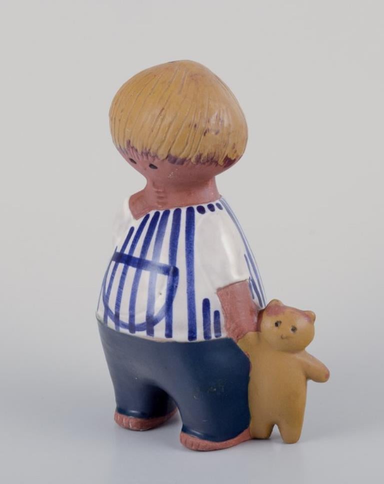 Scandinavo moderno Lisa Larson per Gustavsberg. Rara statuetta in ceramica smaltata 
