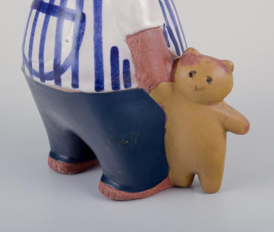 Svedese Lisa Larson per Gustavsberg. Rara statuetta in ceramica smaltata 
