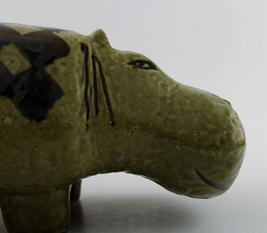 Scandinavian Modern Lisa Larson for Gustavsberg, Rare Hippo in Ceramics