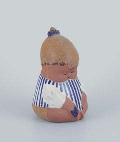Lisa Larson for Gustavsberg. Rare "Johanna" figurine in glazed ceramics.